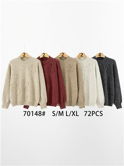 Jersey flores bordadas relieve 2