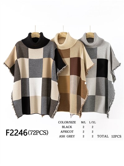 Poncho cuadros desflecado 2