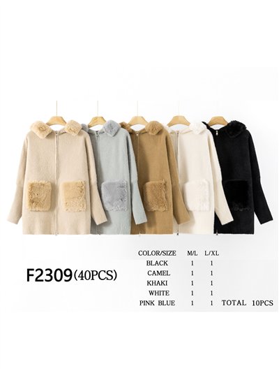 Chaqueta punto capucha pelo 2