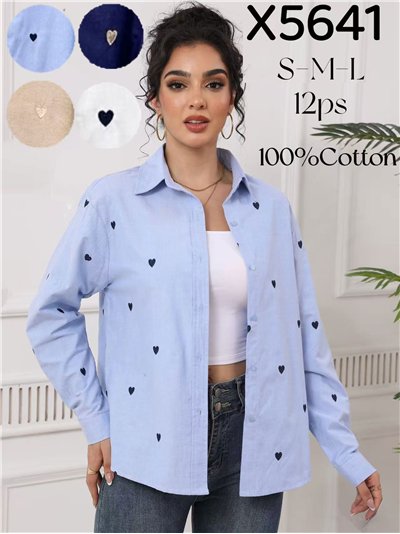 Camisa corazoncitos bordados 2