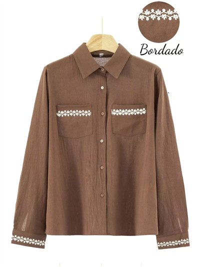 Camisa bordada florecitas
