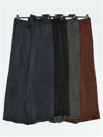 Pantalón recto satinado