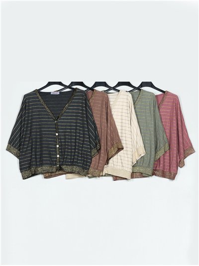 Chaqueta amplia rayas