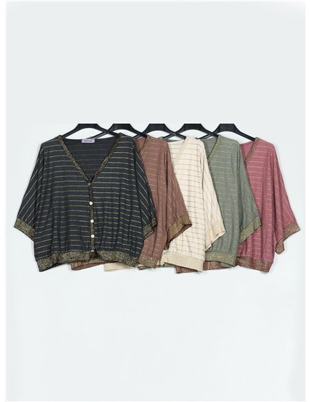 Chaqueta amplia rayas