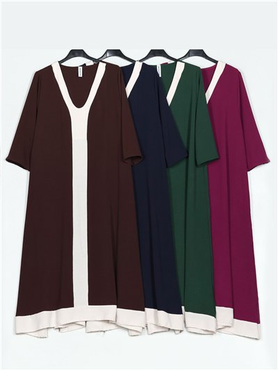 Vestido largo combinado