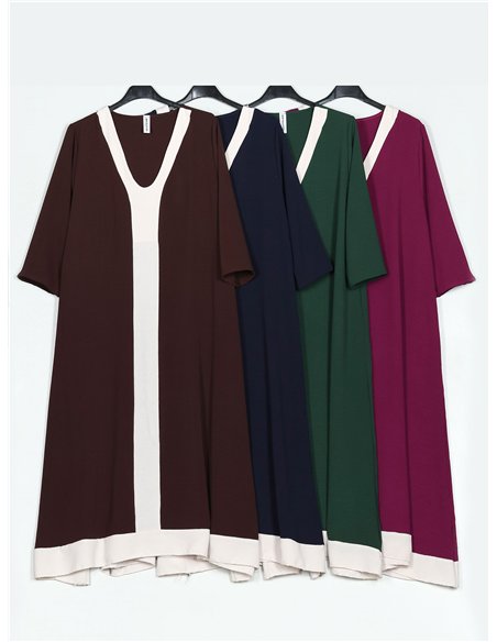 Vestido largo combinado