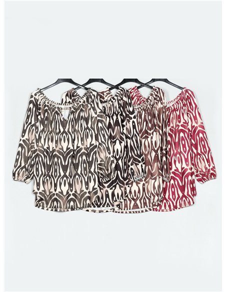 Blusa fluida estampada