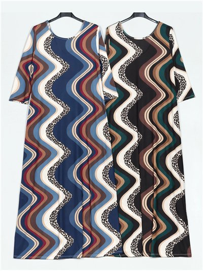 Vestido largo fluido estampado