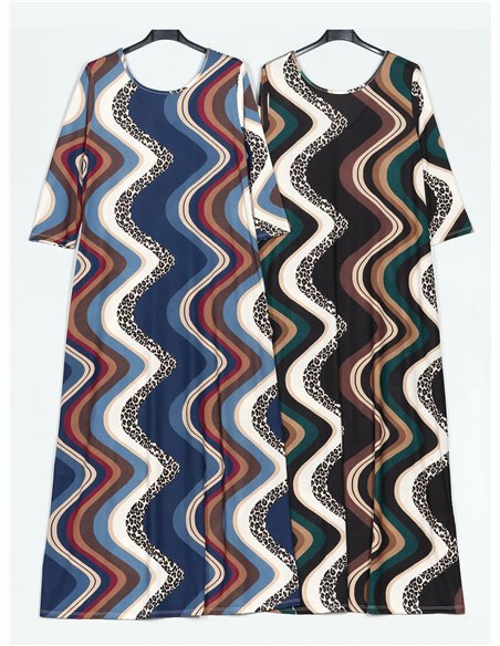 Vestido largo fluido estampado