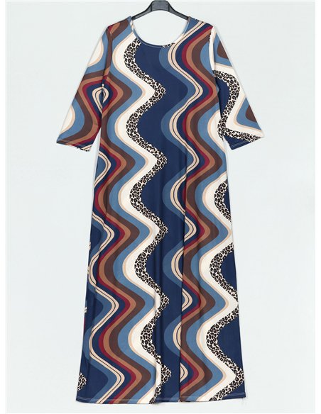 Vestido largo fluido estampado