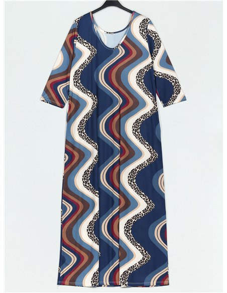 Vestido largo fluido estampado