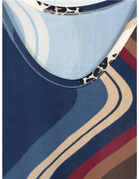 Vestido largo fluido estampado