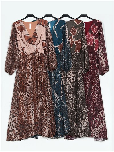 Vestido largo leopardo