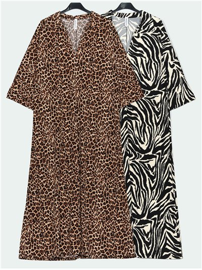 Vestido largo fluido cebra