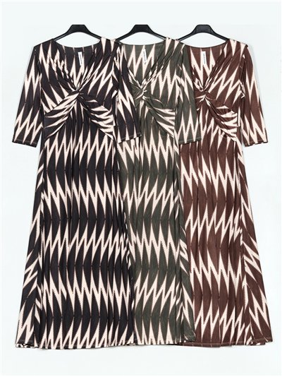 Vestido largo fluido estampado