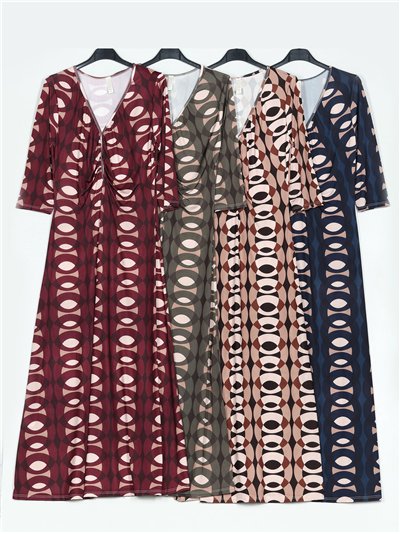 Vestido largo fluido estampado