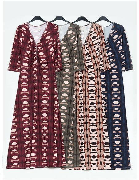 Vestido largo fluido estampado