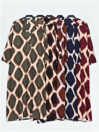 Vestido camisero estampado