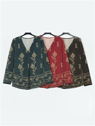 Blusa amplia estampada