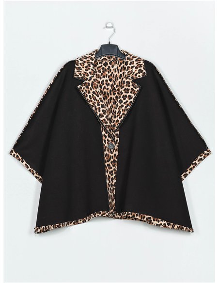 Capa maxi neopreno leopardo doble botonadura