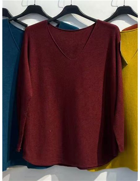 Jersey básico cuello pico 