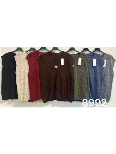 Chaleco de punto calado detalle sol