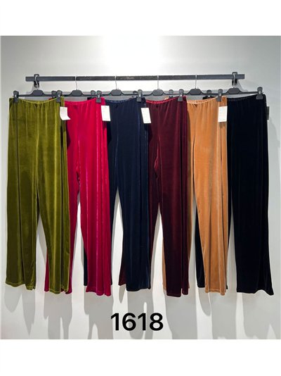 Pantalón recto de terciopelo