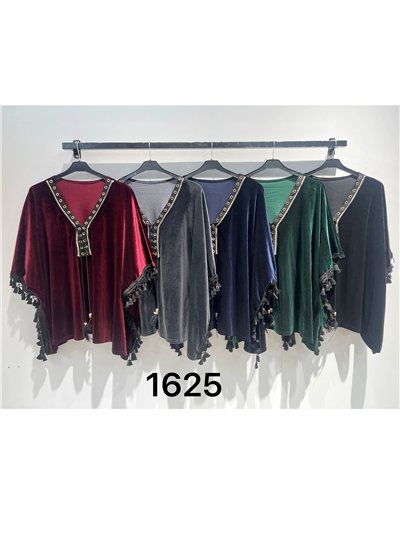 Blusa de terciopelo con borlas
