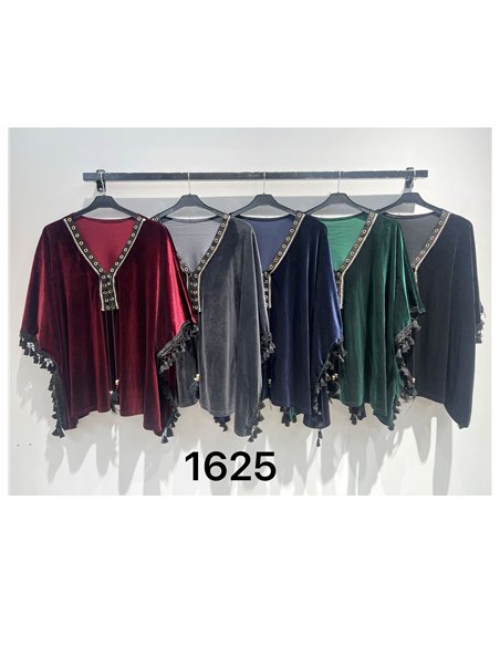 Blusa de terciopelo con borlas