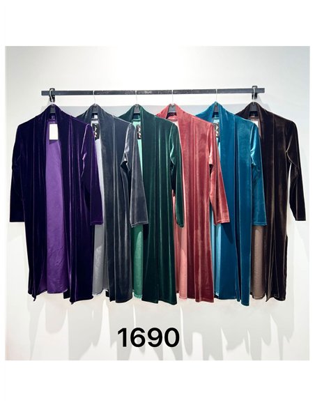 Cárdigan largo de terciopelo