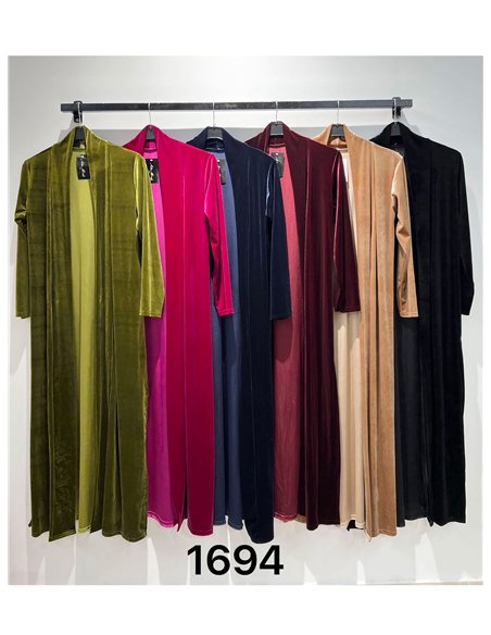 Cárdigan maxi de terciopelo