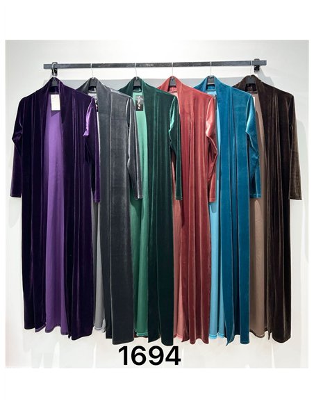 Cárdigan maxi de terciopelo