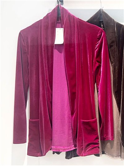 Cárdigan de terciopelo con bolsillos 2