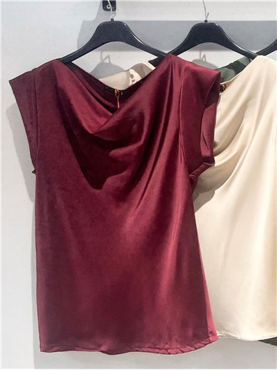Blusa satinada escote drapeado 2