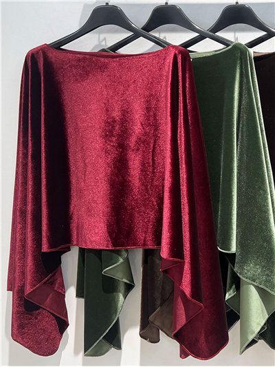 Poncho de terciopelo asimétrico 2