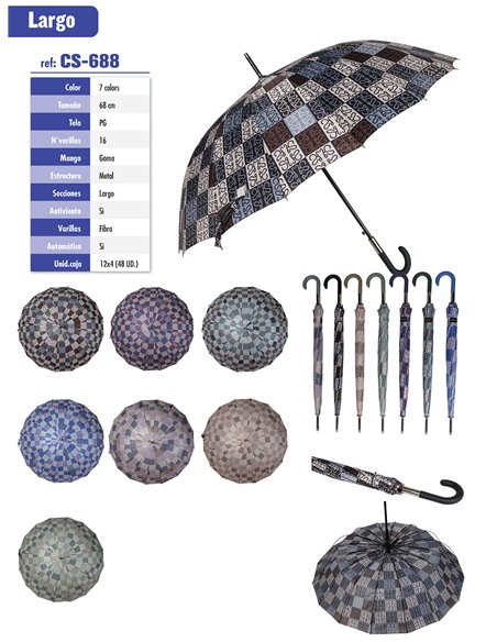 Paraguas largo automático mosaico