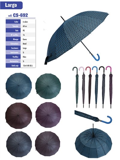 Paraguas largo automático corazoncitos