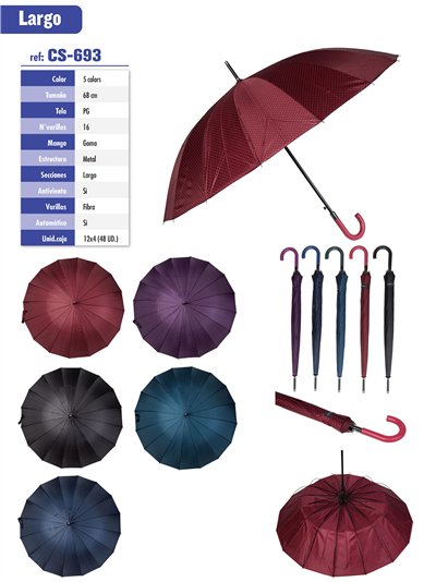 Paraguas largo automático topitos