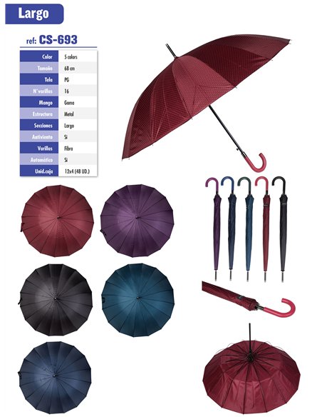 Paraguas largo automático topitos