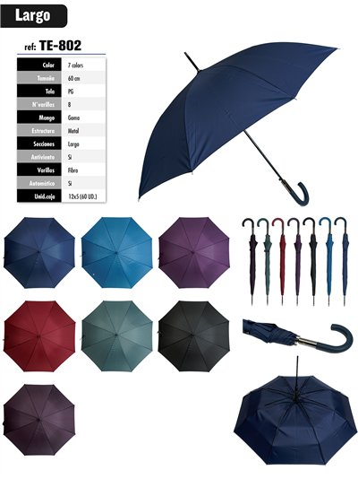 Paraguas largo automático liso