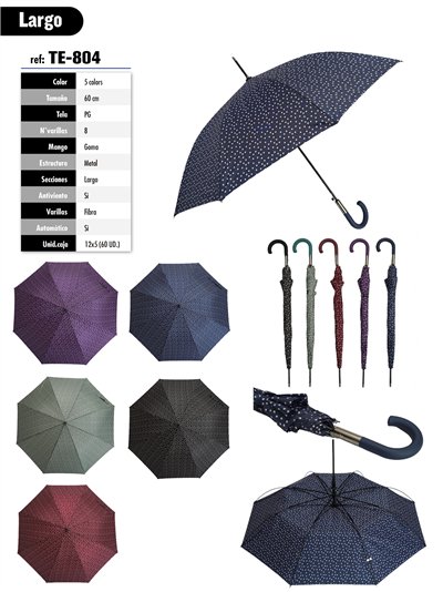 Paraguas largo automático lunares