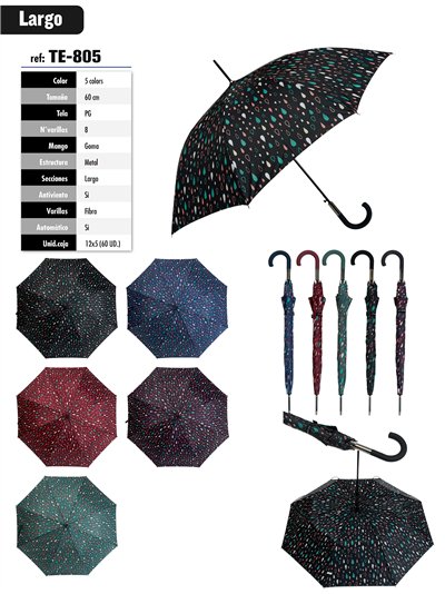Paraguas largo automático gotas