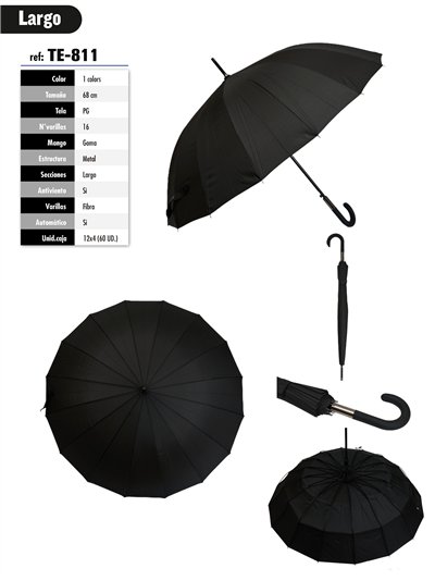 Paraguas largo automático 16 varillas