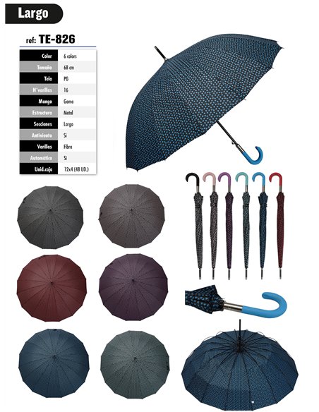 Paraguas largo automático corazoncitos