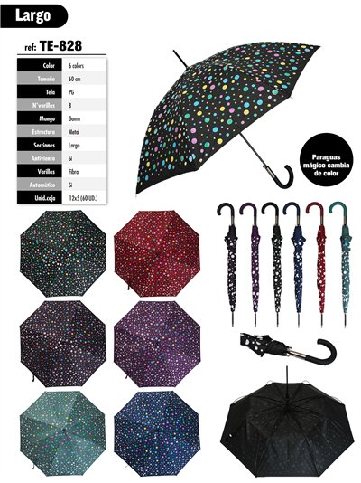 Paraguas largo automático lunares mágicos