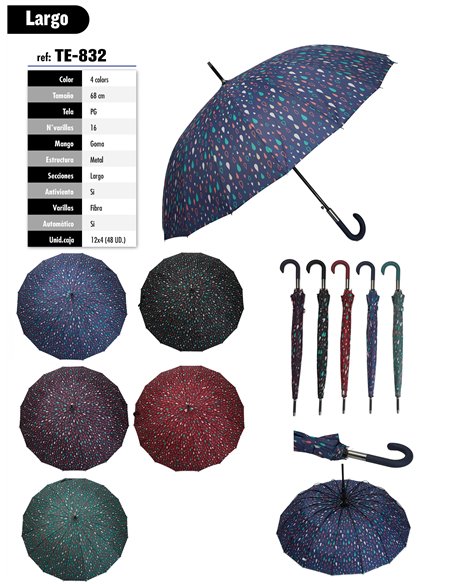 Paraguas largo automático gotas