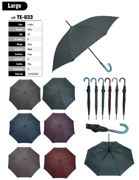 Paraguas largo automático corazoncitos