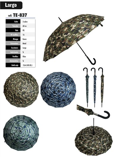 Paraguas largo automático camuflaje