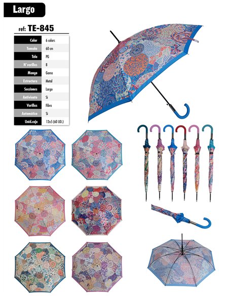 Paraguas largo automático mosaico