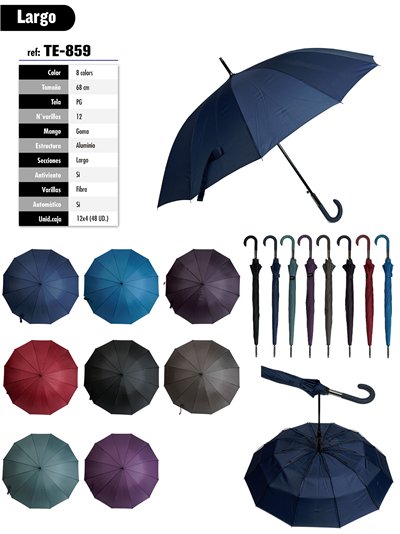 Paraguas automático 12 varillas liso